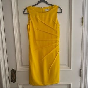 Calvin Klein Yellow Business Formal Office Mini Dress